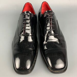 Barneys New York Black Patent Leather Oxfords with Red Lining Size 11